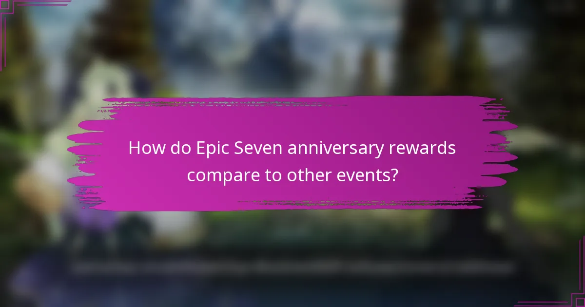 How do Epic Seven anniversary rewards compare to other events?