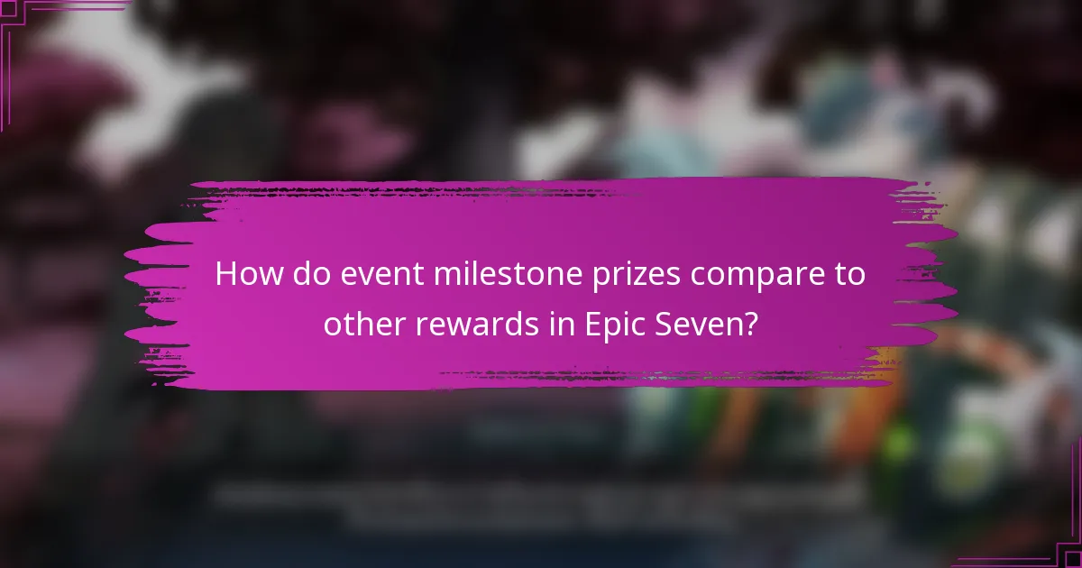 How do event milestone prizes compare to other rewards in Epic Seven?