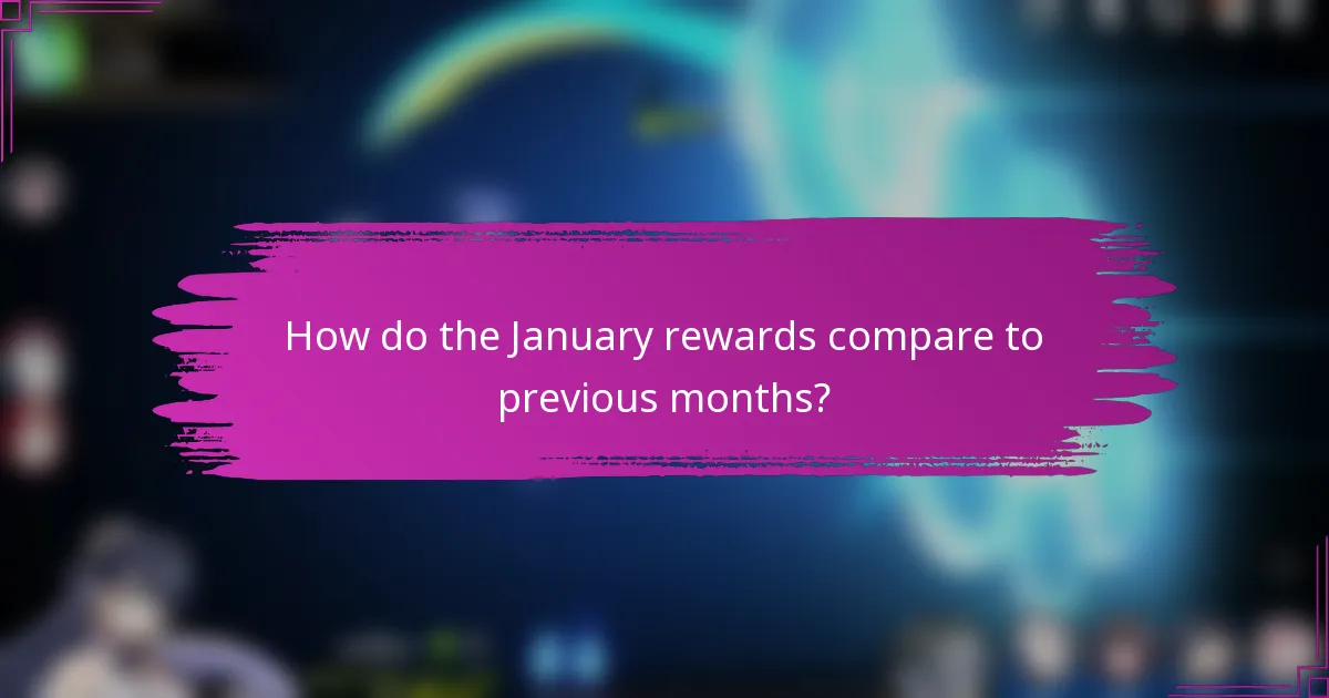 How do the January rewards compare to previous months?