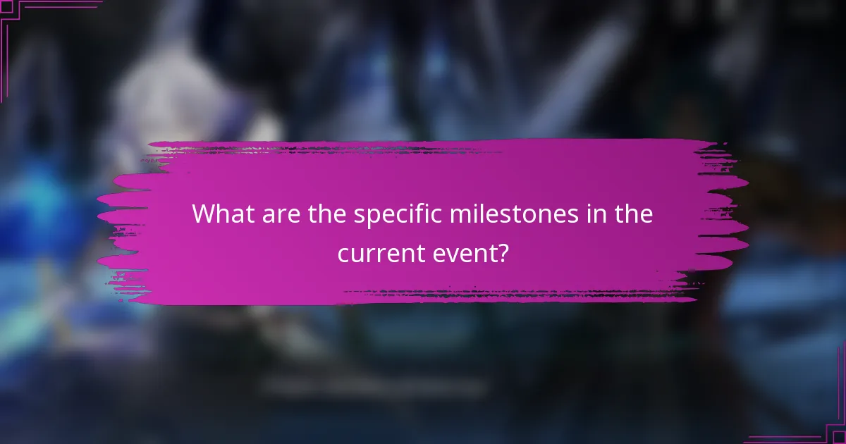 What are the specific milestones in the current event?
